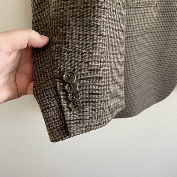 Michael Kors Men 44R Brown Houndstooth 2-Button Single Breast Blazer Sportcoat - Picture 5 of 12